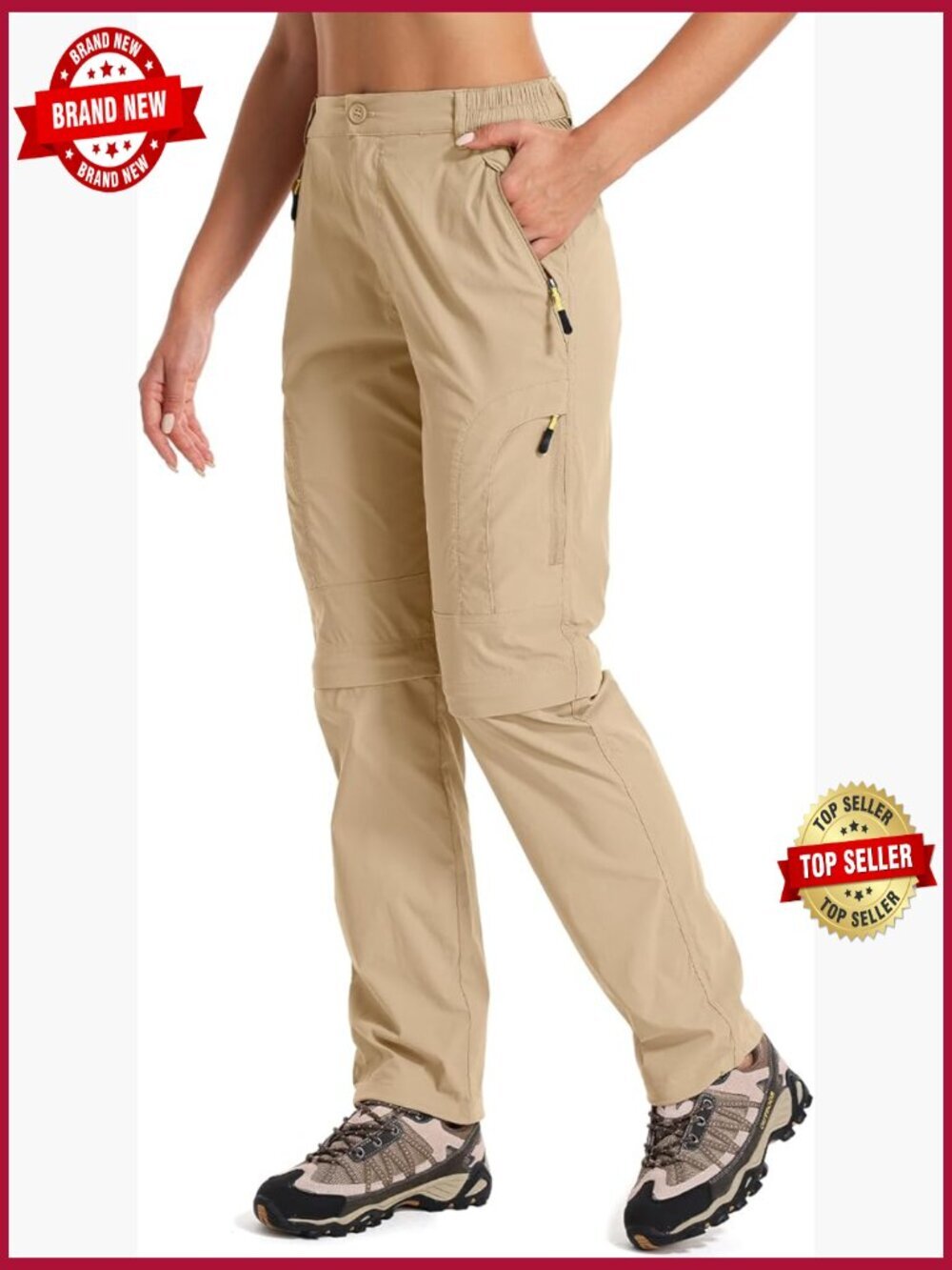 Hiking Pants Convertible Quick Dry Stretch Lightweight Zip-Off Outdoor Safari